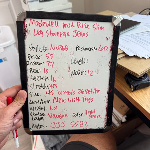 Madewell Mid Rise Slim Leg Stovepipe Jeans US Women's 26 Petite - Picture 7 of 7